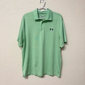 Under Armour The Playoff Polo Shirt Men’s Green Golf Stretch Size L